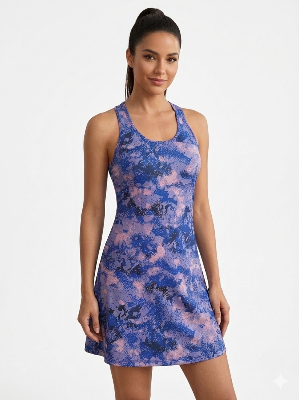 Columbia PFG Activewear Tank Dress XL Blue Purple Geometric XL